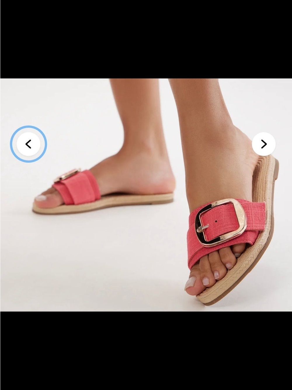 Women’s Coral Slide Sandals with Gold Buckle